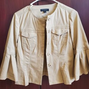 Ann Taylor Cropped Tan Jacket Petite